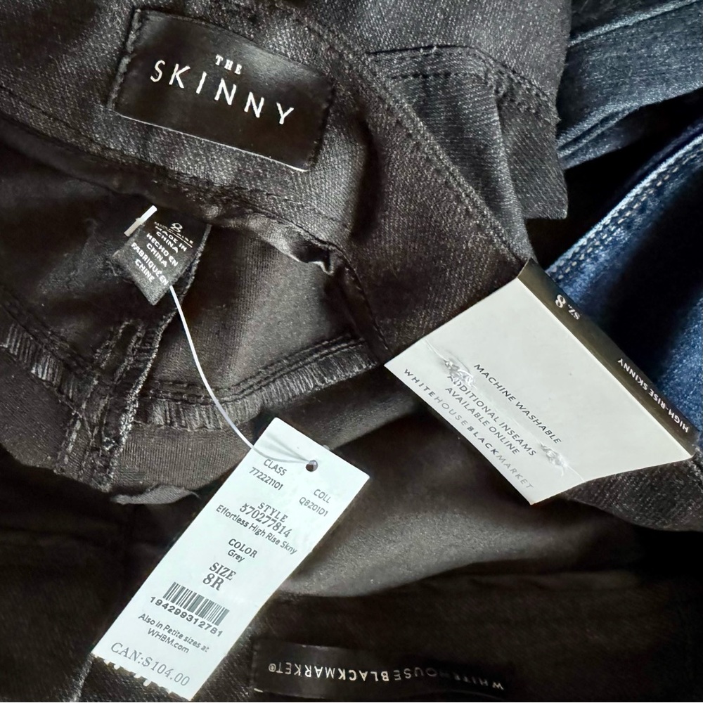 New WHBM High-Rise Skinny Jeans in Grey Women's Size 8 Soft Denim Knit Stretch - Picture 6 of 6